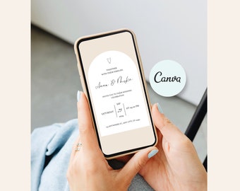Invitación boda Whatsapp (Diseño de Canva para enviar digitalmente)