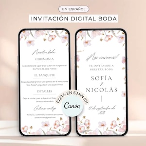 Invitaciones de boda digital en espanol Digital wedding invitations Spanish Reserva la fecha boda Guarda la fecha Save the date en espanol