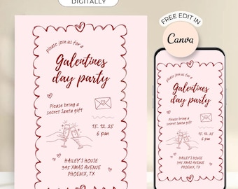 Galentine's day Invitation digital Valentine's day card printable Valentine Invitation Funny Valentine party invitation Valentines day gift
