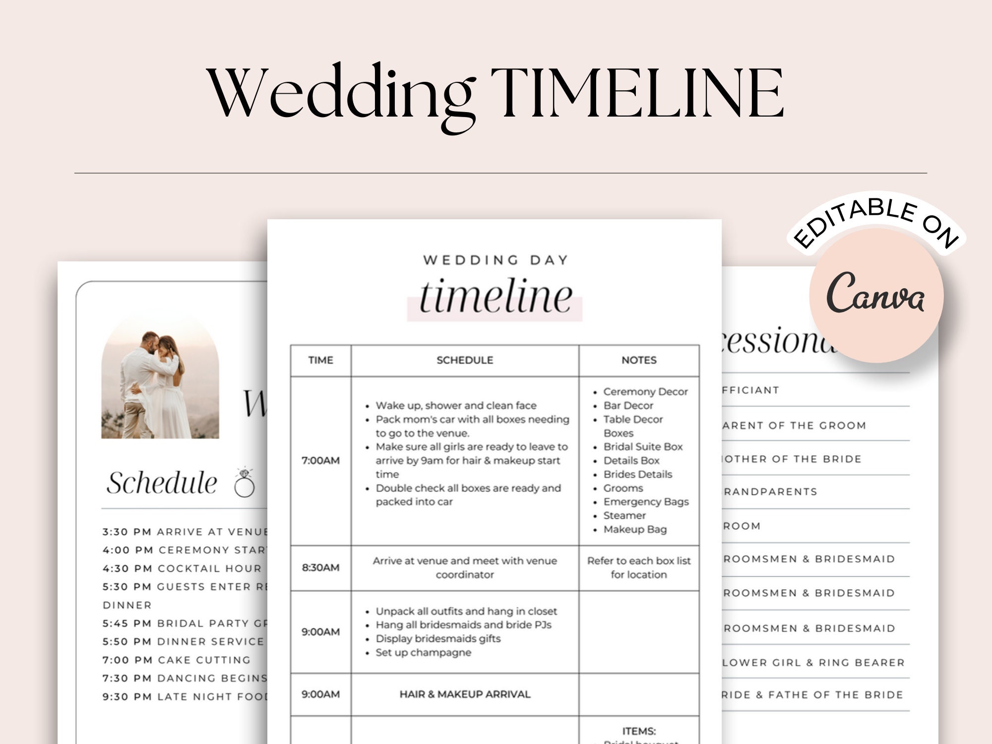 Detaillierte Hochzeits Timeline Vorlage. Hochzeits Organizer druckbare Ordner. Hochzeitsplaner Checkliste