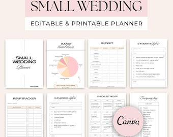 Small Wedding planer. Micro wedding Planner Checklist. Wedding on a budget. Simple Wedding to do list