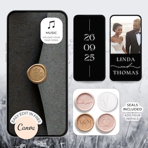 Digital Wedding Invitation envelope Video Save the Date template Hochzeitseinladung digital Wedding Video Invitation with music & photo