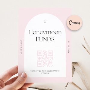 Cartel con QR para propinas para la luna de miel