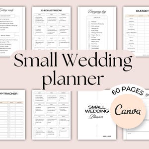 Micro Wedding Planner Checklist, Editable Canva Template (Digital Download)