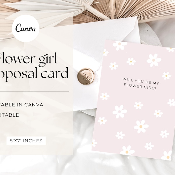 Flower girl proposal gift. Will you be my flower girl card template. Ring bearer proposal. Flower girl proposal card template