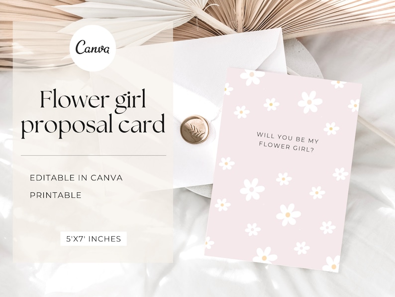 Flower Girl Proposal Gift. Will You Be My Flower Girl Card Template. Ring Bearer Proposal