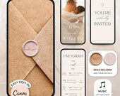 Digital Wedding Invitation template with envelope opening Video wedding invite Hochzeitseinladung digital Animated Save the Date template