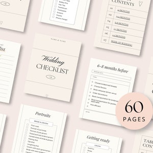 Wedding Checklist Printable Digital Wedding planner 2025 Coordinator Wedding day list Wedding to do list Wedding Binder wedding planning