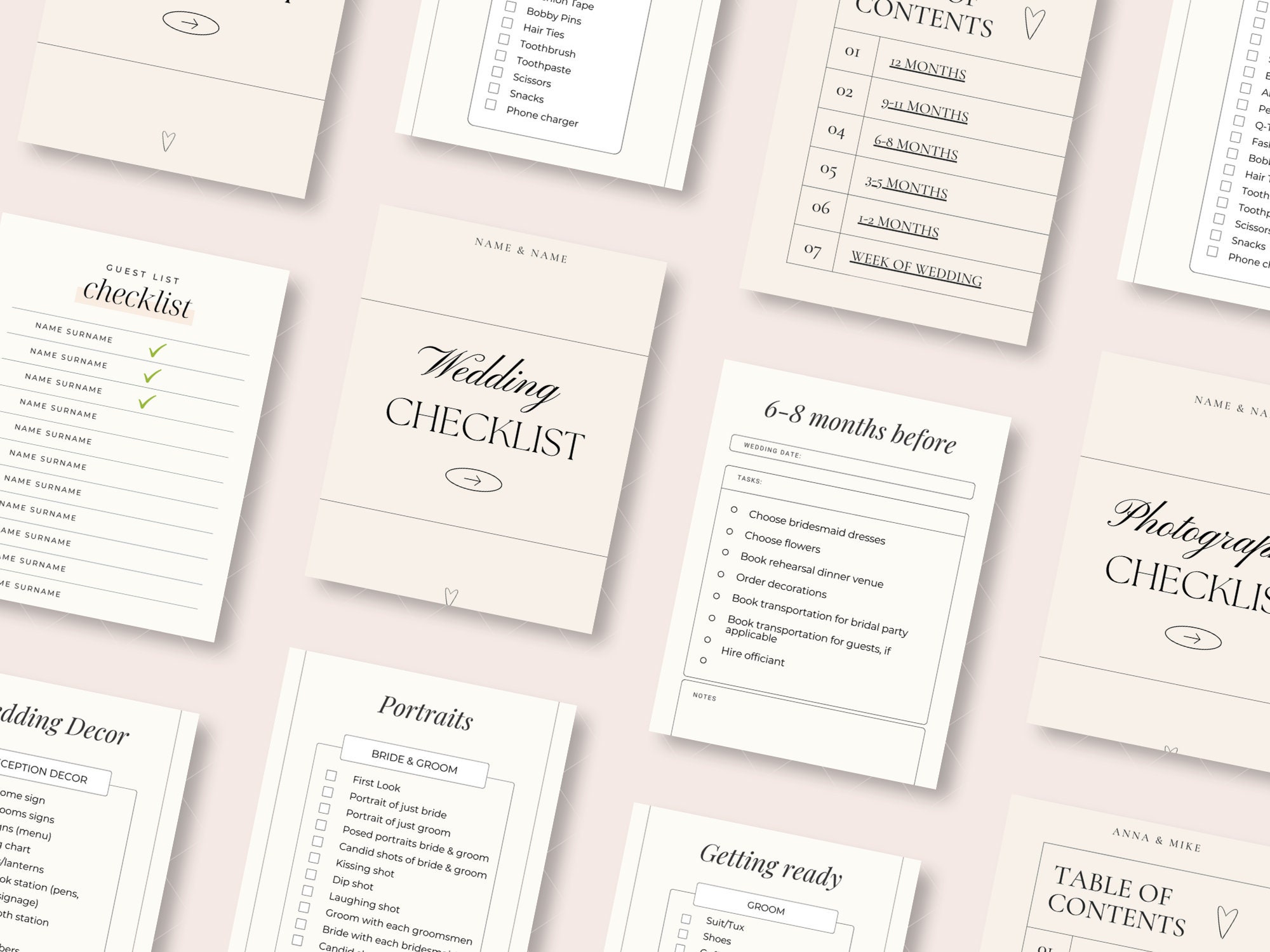 Checklist editable para organizar tu boda sin estrés. Agenda de Boda ...