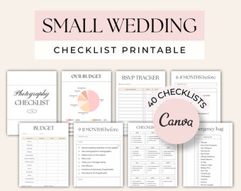 Small Wedding checklist. Micro wedding Planner Checklist. Wedding on a budget. Simple Wedding to do list