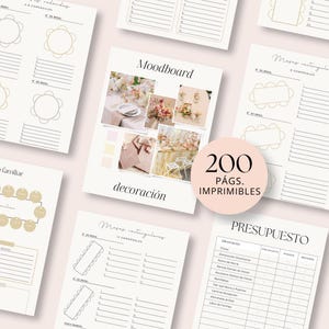 Planificador de Boda en español. Agenda de boda. Plantilla Canva boda imagen 5