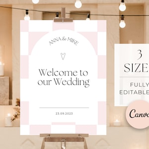 Cartel Bienvenida Boda (Diseño imprimible y editable en Canva)