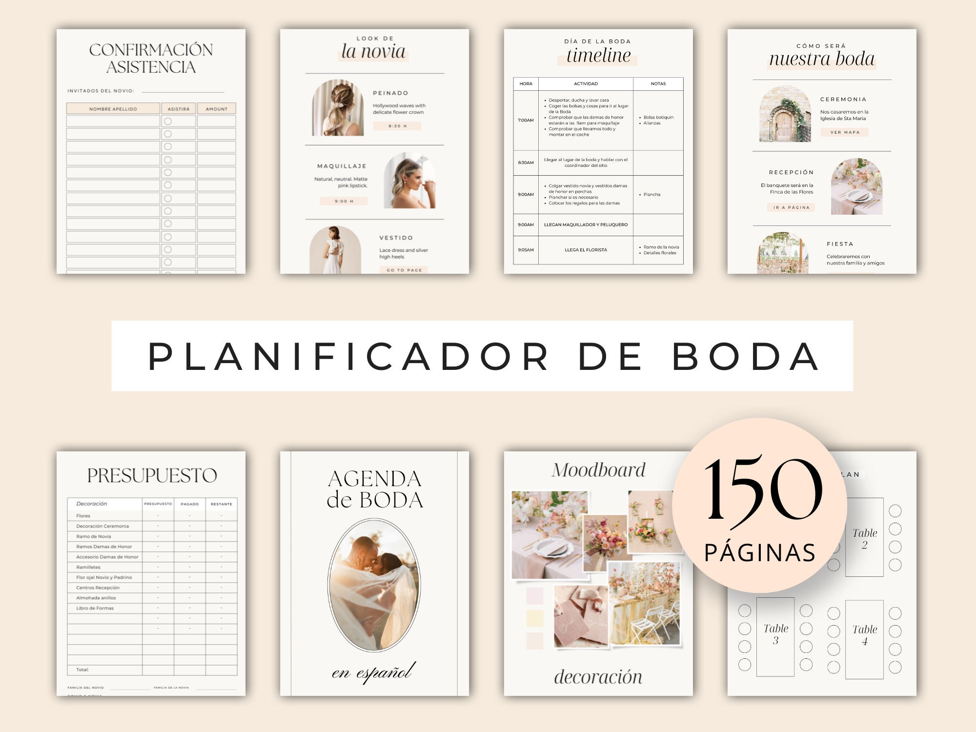 Planificador De Boda 2024 - 2025 PDF. Agenda De Boda Imprimible