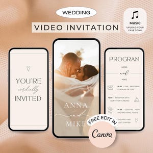 Wedding Video Invitation template Animated Wedding invitation with photo Animated Wedding Invitation Digital Invite Video Save the Date