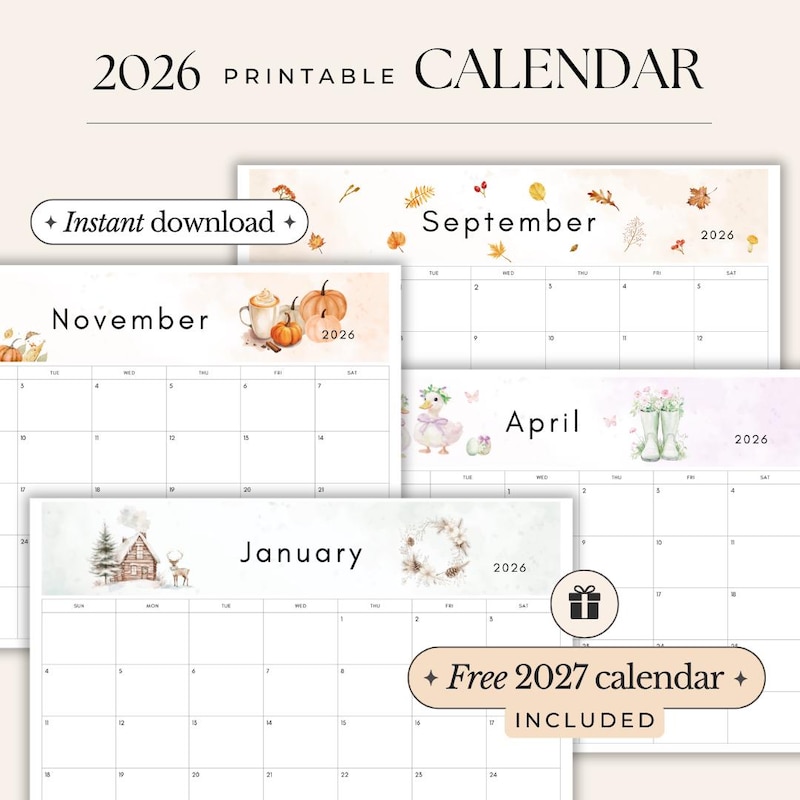 Pretty Wall 2026 Calendar - Etsy UK