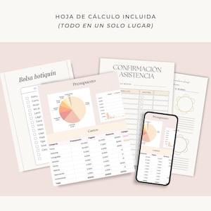 Planificador de Boda en español. Agenda de boda. Plantilla Canva boda imagen 3