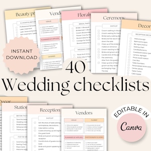 Wedding Checklist. Wedding to do list. Wedding planner template. ADHD Planner. Wedding organizer.