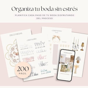 Planificador de Boda en español. Agenda de boda. Plantilla Canva boda imagen 2