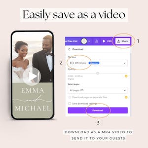 Digital Wedding Invitation with envelope opening Hochzeitseinladung digital Wedding invitation Video Save the Date Animated save the date