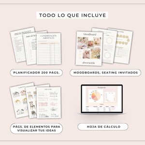 Planificador de Boda en español. Agenda de boda. Plantilla Canva boda imagen 8