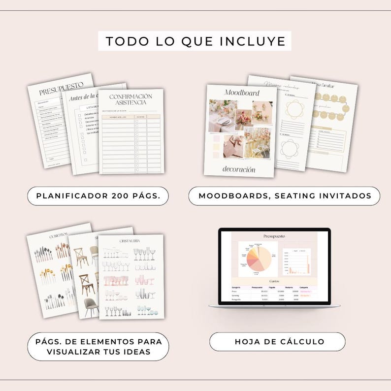 Planificador de Boda en español. Agenda de boda. Plantilla Canva boda imagen 8