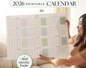 Large Wall calendar 2026 Yearly Calendar PDF Giant Wall Calendar Full Year Calendar Yearly Wall Calendar Year at a Glance Printable calendar