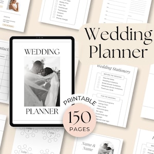 Agenda de Boda minimalista. Personalízala en Canva e imprímela luego