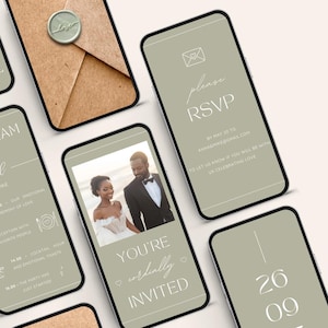 Digital Wedding Invitation with envelope opening Hochzeitseinladung digital Wedding invitation Video Save the Date Animated save the date