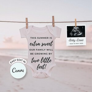 Schwangerschaftsmitteilung Strandbabymitteilung Digitaler Sommer-Babyjungen-Schwangerschaftsankündigung 2