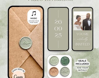 Digitale huwelijksuitnodiging met opening envelop Hochzeitseinladung digitale huwelijksuitnodiging Video Save the Date Geanimeerde save the date