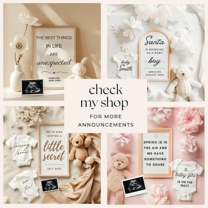 Gender Neutral Baby Announcement Neutral Pregnancy Announcement Simple