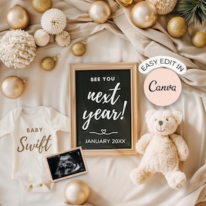 2025 New Years Pregnancy Announcement Digital New Years Pregnancy Announcement January Social Media Reveal Baby Announcement with Ultrasound
