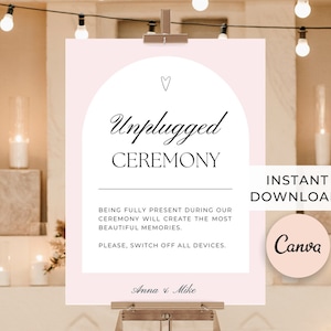 Cartel ″Apaga el teléfono durante la boda″ (Plantilla editable en Canva)