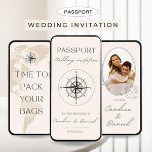 Wedding Passport Invitation Digital Wedding Invitation Video Save the date Destination Wedding Boarding Pass Invitation Hochzeitseinladung