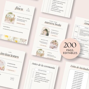 Planificador de Boda en español. Agenda de boda. Plantilla Canva boda imagen 4