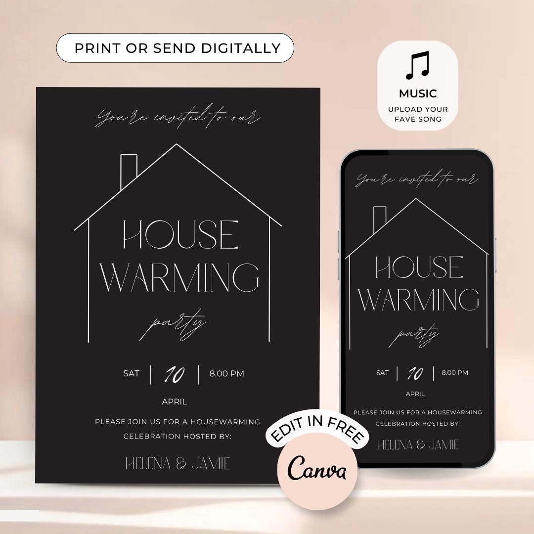 Minimalist Housewarming Invitation, New Home Party (digital) - Etsy