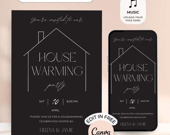 Minimalist Housewarming Invitation, New Home Party (Digital)
