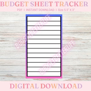 Printable Mini Budget Sheets, Blank Budget Sheet Trackers, Fits in A6 Cash Envelopes, Set of 3 PDF Digital Download!