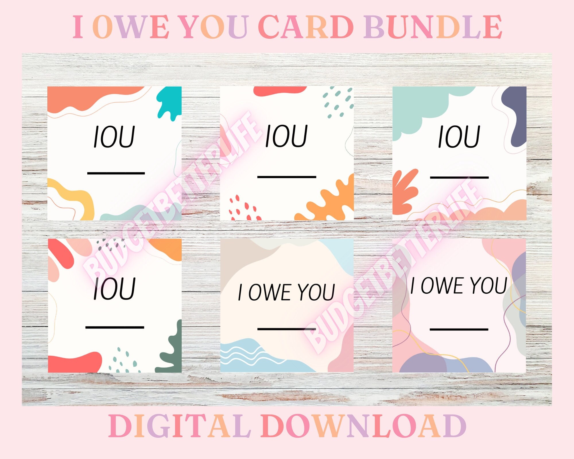 Printable IOU Card Bundle I Owe You Slips IOU Placeholders Etsy Australia Printable IOU Card Bundle I Owe You Slips IOU Placeholders Etsy Australia
