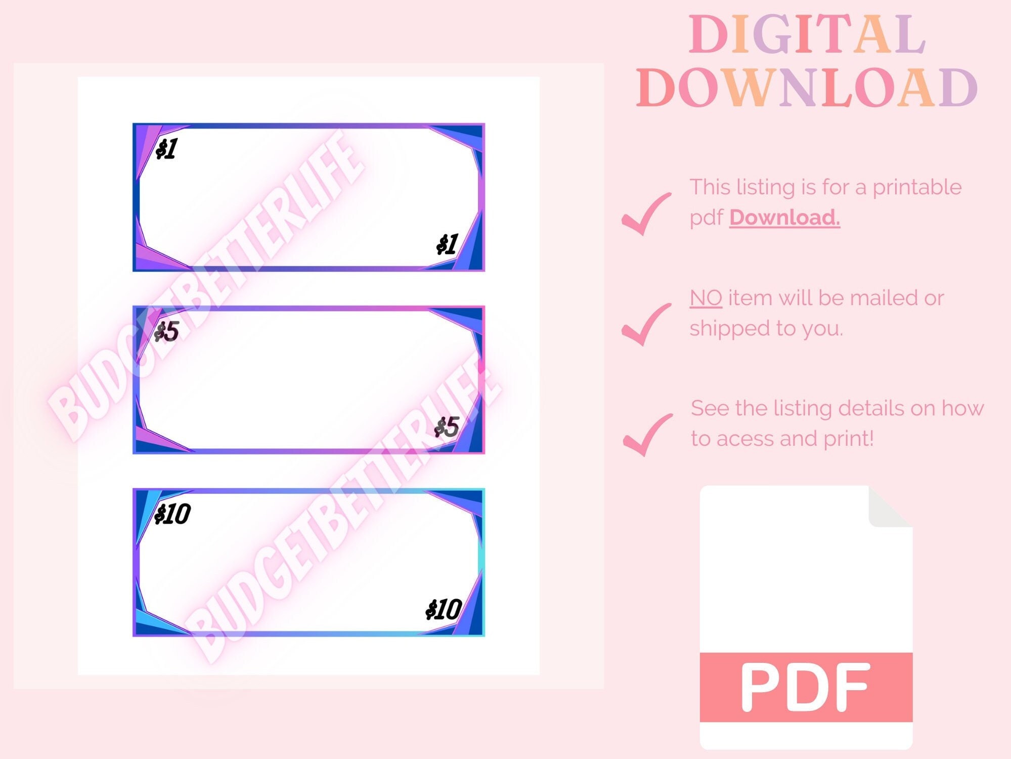 Printable Prop Money Decorate Your Own Prop Money Dollar Etsy