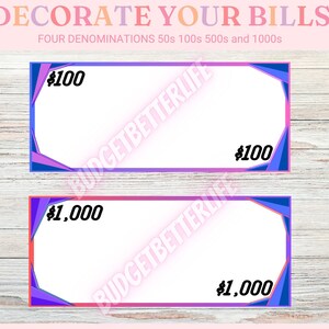 Printable Prop Money, Decorate Your Own Prop Money, Dollar Bill Size ...
