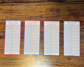 PENNY SAVINGS CHALLENGE! 365 Day Penny Savings Challenge, Four A6 Size Savings Challenges! Save 667.95 a Year!