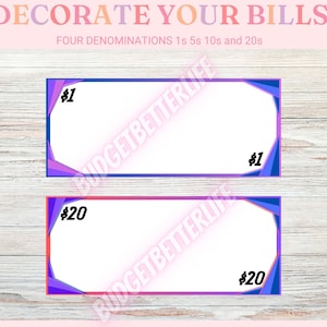 Printable Prop Money Decorate Your Own Prop Money Dollar Bill Size