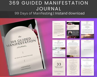 369 Guided Manifestation Journal, Digital Manifestation Journal, Law of Attraction Journal, Gratitude, Shadow Work, Mindfulness journal