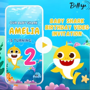 Invito video compleanno baby squalo, invito baby squalo, invito a tema baby squalo, invito compleanno piccolo squalo baby