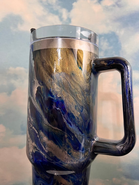 Stanley Cup Tumbler With Handle 40oz. Resin Swirl. Stanley Cup