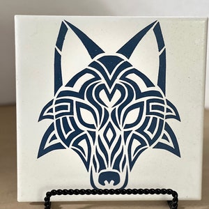 Wolf onderzetter 8 x 8 inch