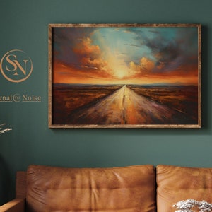 Australian Outback Long Road Ahead - Digital Print Poster Painting Wall Art Decor - Acrylic and watercolour paints on canvas - Download