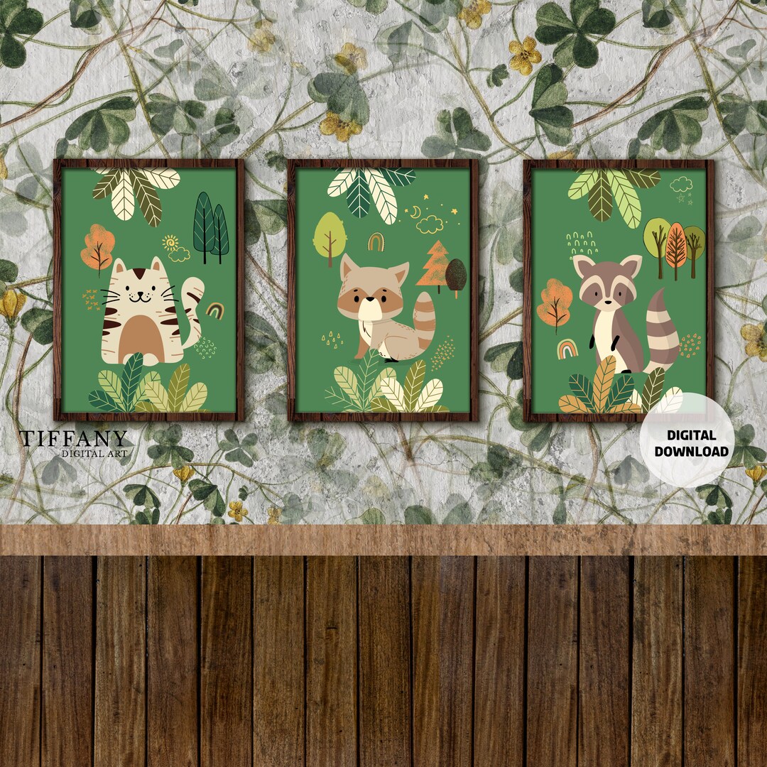 Boho Baby Animal Set 3 Printable Animal Wall Art Safari Etsy