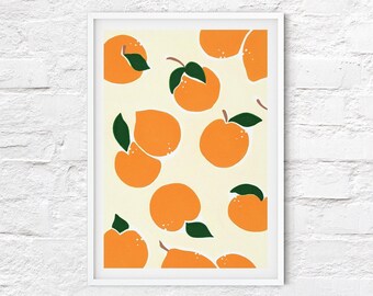 Orange Art Print / Orange and Yellow / Citrus Wall Art / Fruit Print / Fruit Art / Orange Wall Art / Kitchen Decor / A3 A4 A5